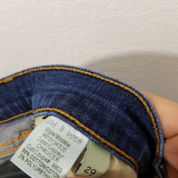 Rag & Bone High Rise Skinny Stretch Jeans Size 29 - Picture 8 of 8